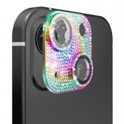 iPhone 15 Plus Diamond Bling Camera Lens Full Tempered Glass - Mixed Color