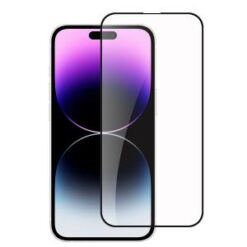 iP15 Pro Max Bulk White Paper Card Package Black edged Tempered Glass (Black)
