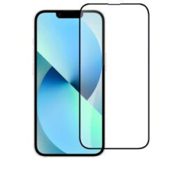 iPhone 15 Plus Bulk White Paper Card Package Black edged Tempered Glass (Black)