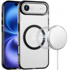 iPhone 17 Air Magnetic Circle Ring Transparent Premium Acrylic with Metal Buttons & Camera Raise (Multi-Color)