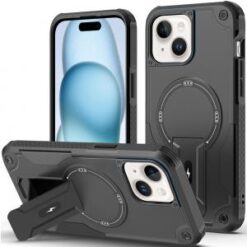 iPhone 15 Plus/iPhone 14 Plus Sturdy Bracket Kickstand Magnetic Hybrid - Black