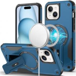 iPhone 15 Plus/iPhone 14 Plus Sturdy Bracket Kickstand Magnetic Hybrid - Blue