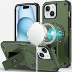 iPhone 15 Plus/iPhone 14 Plus Sturdy Bracket Kickstand Magnetic Hybrid - Midnight Green