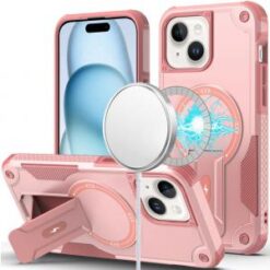 iPhone 15 Plus/iPhone 14 Plus Sturdy Bracket Kickstand Magnetic Hybrid - Pink