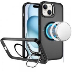 iPhone 15 Plus/iPhone 14 Plus Fearless Tough HQ Metallic Hybrid with Camera Ring Stand [Magnetic