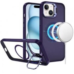 iPhone 15 Plus/iPhone 14 Plus Fearless Tough HQ Metallic Hybrid with Camera Ring Stand [Magnetic