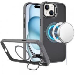 iPhone 15 Plus/iPhone 14 Plus Fearless Tough HQ Metallic Hybrid with Camera Ring Stand [Magnetic