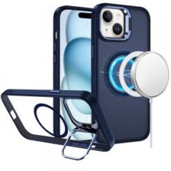 iPhone 15 Plus/iPhone 14 Plus Fearless Tough HQ Metallic Hybrid with Camera Ring Stand [Magnetic