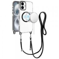 iPhone 16 6.1 inch Transparent HQ Clear Line Design Edged Hybrid [Magnetic Circle] with Matching