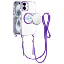 iPhone 16 6.1 inch Transparent HQ Clear Line Design Edged Hybrid [Magnetic Circle] with Matching