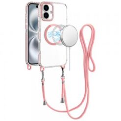 iPhone 16 6.1 inch Transparent HQ Clear Line Design Edged Hybrid [Magnetic Circle] with Matching