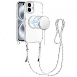 iPhone 16 6.1 inch Transparent HQ Clear Line Design Edged Hybrid [Magnetic Circle] with Matching