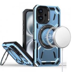 iPhone 16 6.1 inch Loop Hybrid with [Magnetic Ring Circle] 360 degrees Rotational Kickstand Case