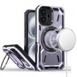 iPhone 16 6.1 inch Loop Hybrid with [Magnetic Ring Circle] 360 degrees Rotational Kickstand Case