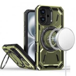 iPhone 16 6.1 inch Loop Hybrid with [Magnetic Ring Circle] 360 degrees Rotational Kickstand Case