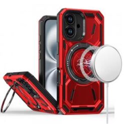 iPhone 16 6.1 inch Loop Hybrid with [Magnetic Ring Circle] 360 degrees Rotational Kickstand Case
