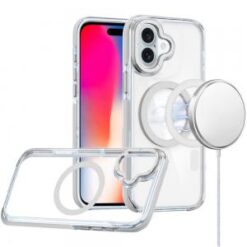 iPhone 16 6.1 inch Matching Color Frame Strong Magnetic Ring Circle Transparent HQ Thick Hybrid