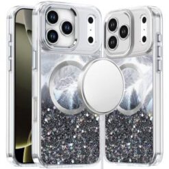 iPhone 17 Pro Epoxy Glitter Shimmer [Magnetic Circle] Hybrid Case (Multi-Color)