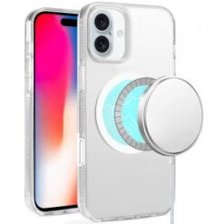 iPhone 16 6.1 inch PURE Transparent [Magnetic Circle] High Quality Ultra Thick Hybrid - Clear