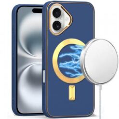 iPhone 16 6.1 inch Ultimate Quality PU Leather Hybrid Case Cover - Blue