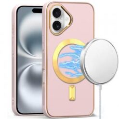 iPhone 16 6.1 inch Ultimate Quality PU Leather Hybrid Case Cover - Light Pink