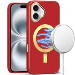 iPhone 16 6.1 inch Ultimate Quality PU Leather Hybrid Case Cover - Red
