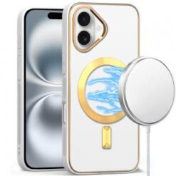 iPhone 16 6.1 inch Ultimate Quality PU Leather Hybrid Case Cover - White