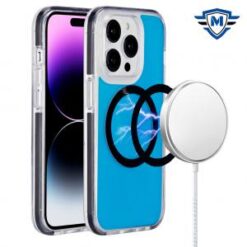 iPhone 15 Plus METKASE IMD Design Pattern [Magnetic Circle] Premium Hybrid Case - Space Silver P