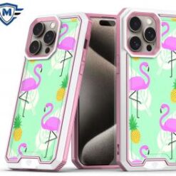 iPhone 15 Plus METKASE Premium RANK Design Fused Hybrid in Slide-Out Package - Flamingo