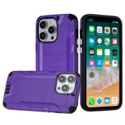 iPhone 15 Pro Max Strong Tough Metallic Design Hybrid - Dark Purple