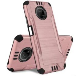 iPhone 15 Pro Max Strong Tough Metallic Design Hybrid- Rose Gold