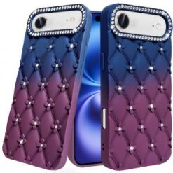 iPhone 17 Air Floral Joy Glitter Shimmer Leather Feel Thick TPU Case (Multi-Color)