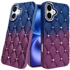 iPhone 17 Floral Joy Glitter Shimmer Leather Feel Thick TPU Case (Multi-Color)
