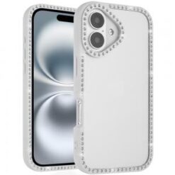 iPhone 16 6.1 inch Novelty Full Diamond All Around Transparent Hybrid Case - Clear