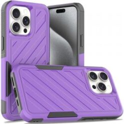 iP15 Pro Max Noble lined shockproof dual layer hybrid - Dark Purple/Black