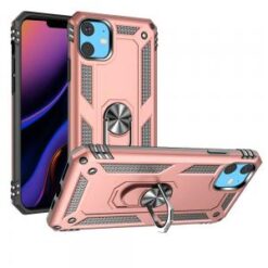 iPhone 15 Ring Magnetic Kickstand Hybrid Case Cover - Rose Gold