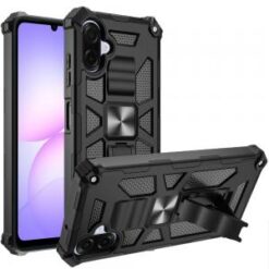 For Samsung Galaxy A07 Machine Design Hybrid with Kickstand - Black