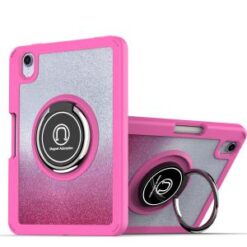 Apple iPad Mini 6th Gen 8.3 inch (2021) Two Tone Diamond Bling Magnetic Ring Stand Hybrid Case C