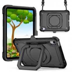 Apple iPad Mini 6th Gen 8.3 inch (2021) Tablet Tough Hybrid Rotating 360 Degree Kickstand - Blac