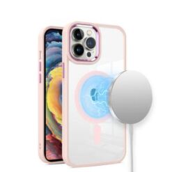 iPhone 13/14 Greatest Clear Acrylic [Magnetic Circle] ShockProof ToughThick Metal Button Hybrid