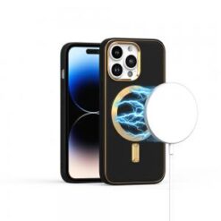 iPhone 13/14 Ultimate PU Leather [Magnetic Circle] Beautiful Hybrid - Black