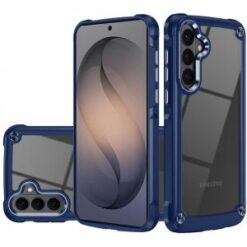 Samsung s26 Ultimate CaseX Transparent Hybrid Case with Metal Buttons And Camera Edges - Blue