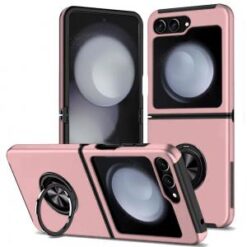 Samsung Z Flip 7FE / Flip 6 CHIEF Oil Painted Magnetic Ring Stand Hybrid Case Cover - Pink