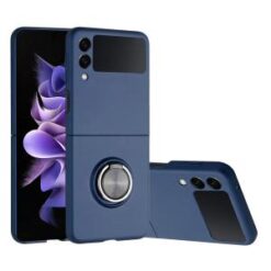 Samsung Z Flip 7FE / Flip 6 Chief Premium Matte Magnetic Ring Stand Hybrid Case Cover - Navy Blu