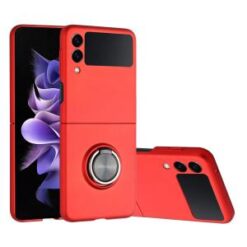 Samsung Z Flip 7FE / Flip 6 Chief Premium Matte Magnetic Ring Stand Hybrid Case Cover - Red