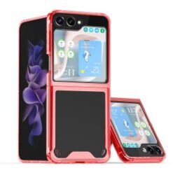 Samsung Z Fold 6 Flip Transparent Hybrid Shockproof Case Cover - Red