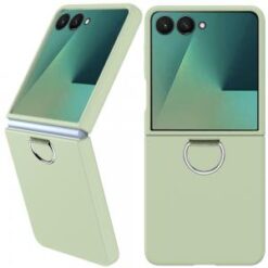 Samsung Galaxy Z Flip 7 Finger Hook Hybrid Case Cover - Light Green