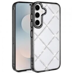 Samsung s26 Plus Gem Glitter Diamond Transparent Hard Colorful TPU Hybrid Case - Black