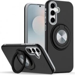 Samsung s26 Plus Metal CD Pattern Matte Finished Hybrid with Rotational Ring [Car Mount Friendly