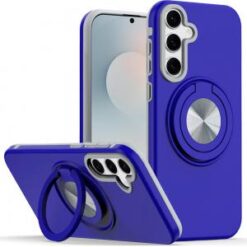 Samsung s26 Plus Metal CD Pattern Matte Finished Hybrid with Rotational Ring [Car Mount Friendly